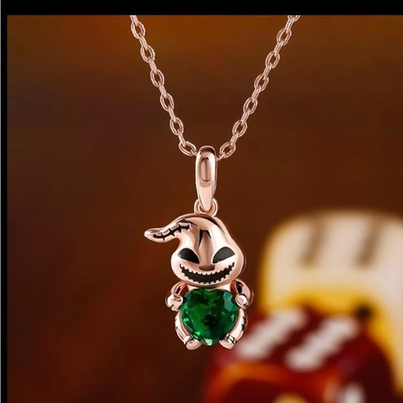 Oogie Boogie necklace nightmare before Christmas NEW green Valentines Gift - Picture 3 of 6